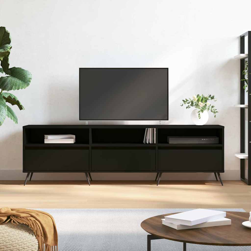 vidaXL TV-Schrank Schwarz 150x30x44,5 cm Holzwerkstoff