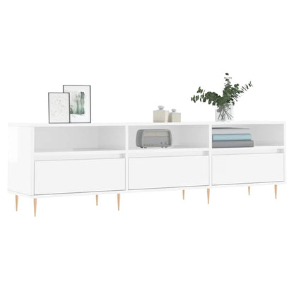 vidaXL TV-Schrank Hochglanz-Weiß 150x30x44,5 cm Holzwerkstoff