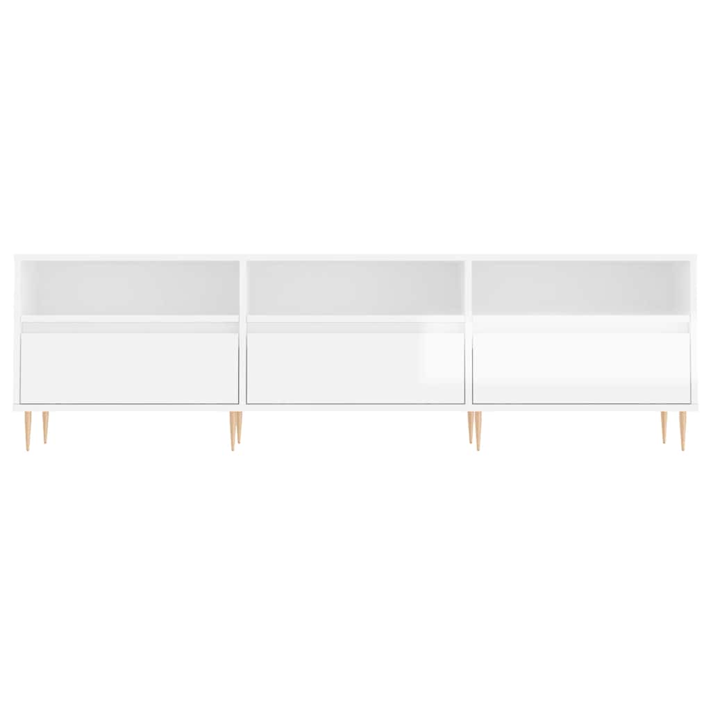 vidaXL TV-Schrank Hochglanz-Weiß 150x30x44,5 cm Holzwerkstoff