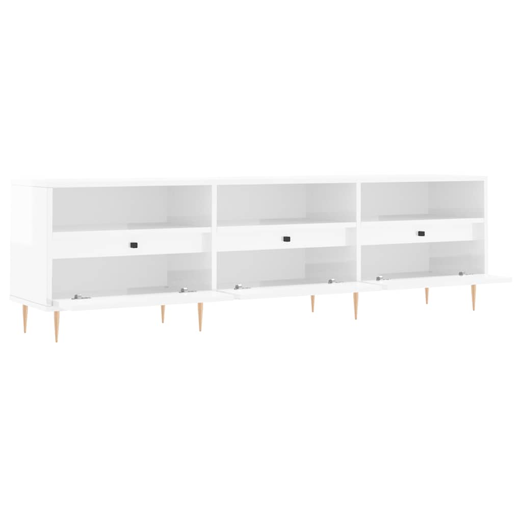 vidaXL TV-Schrank Hochglanz-Weiß 150x30x44,5 cm Holzwerkstoff