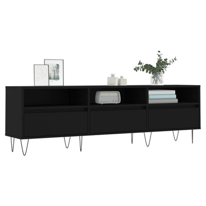 vidaXL Meuble TV Noir 150x30x44,5 cm Bois d'ingénierie