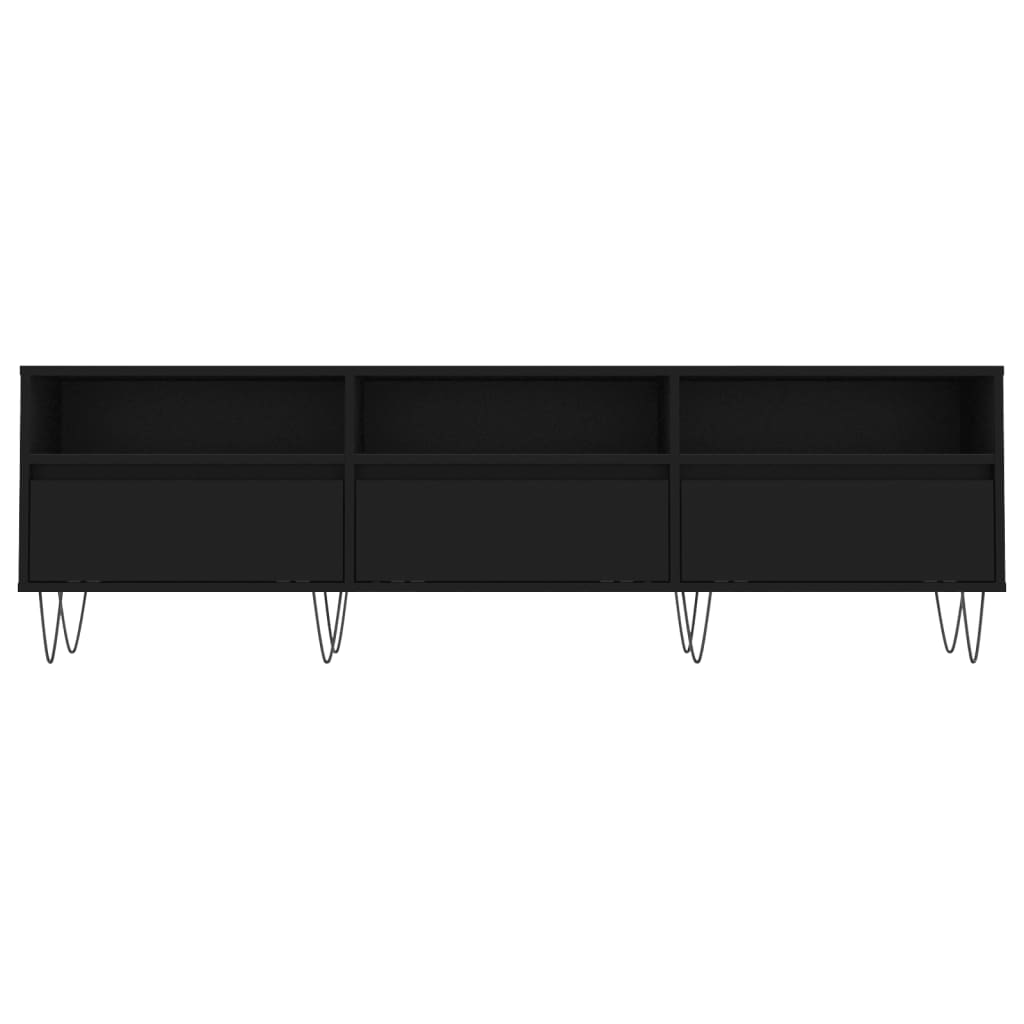 vidaXL Meuble TV Noir 150x30x44,5 cm Bois d'ingénierie