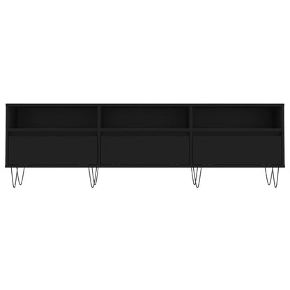 vidaXL Meuble TV Noir 150x30x44,5 cm Bois d'ingénierie