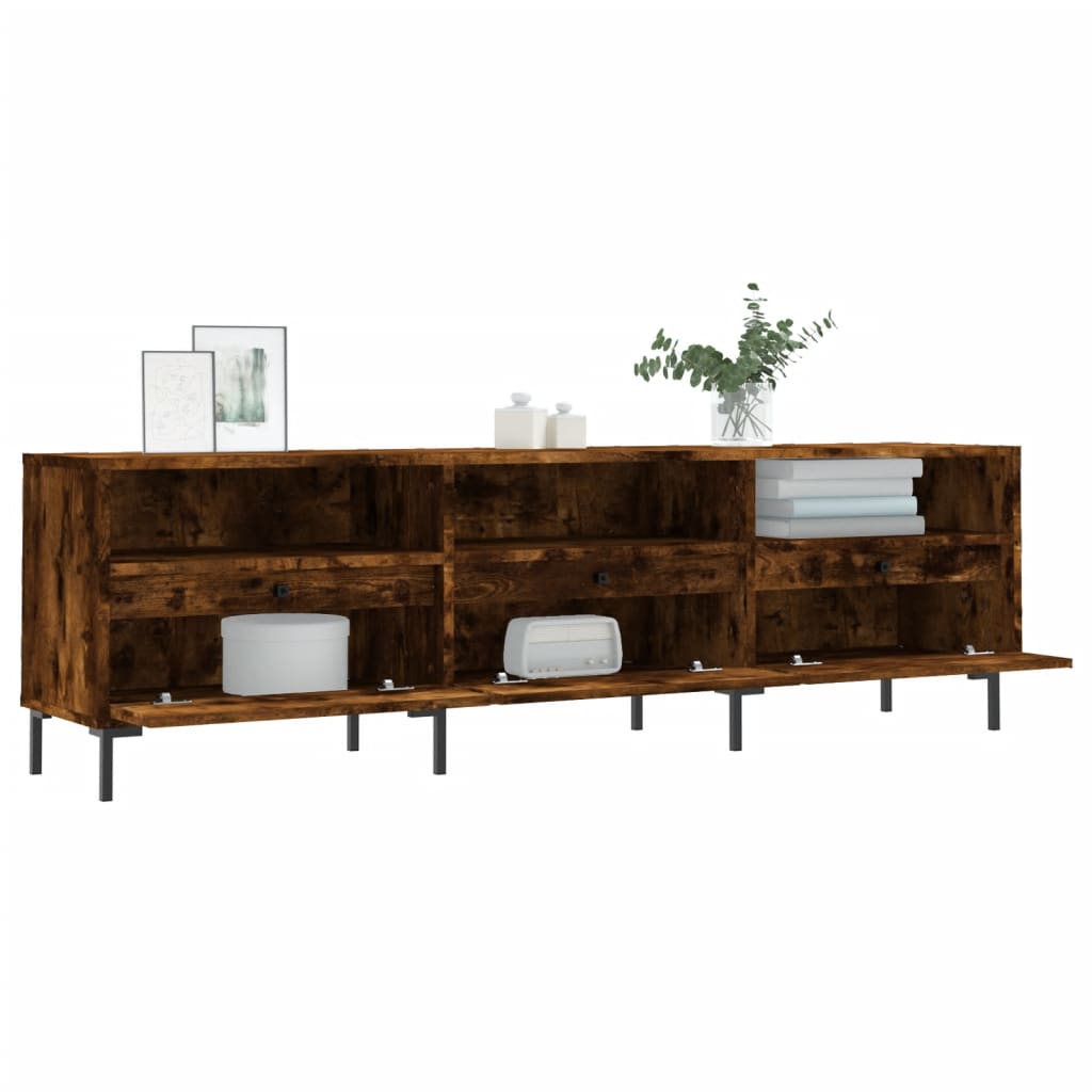 vidaXL Meuble TV chêne fumé 150x30x44,5 cm bois d'ingénierie
