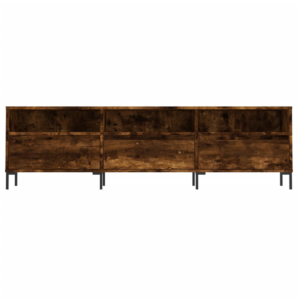 vidaXL Meuble TV chêne fumé 150x30x44,5 cm bois d'ingénierie