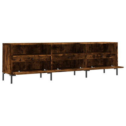 vidaXL Meuble TV chêne fumé 150x30x44,5 cm bois d'ingénierie