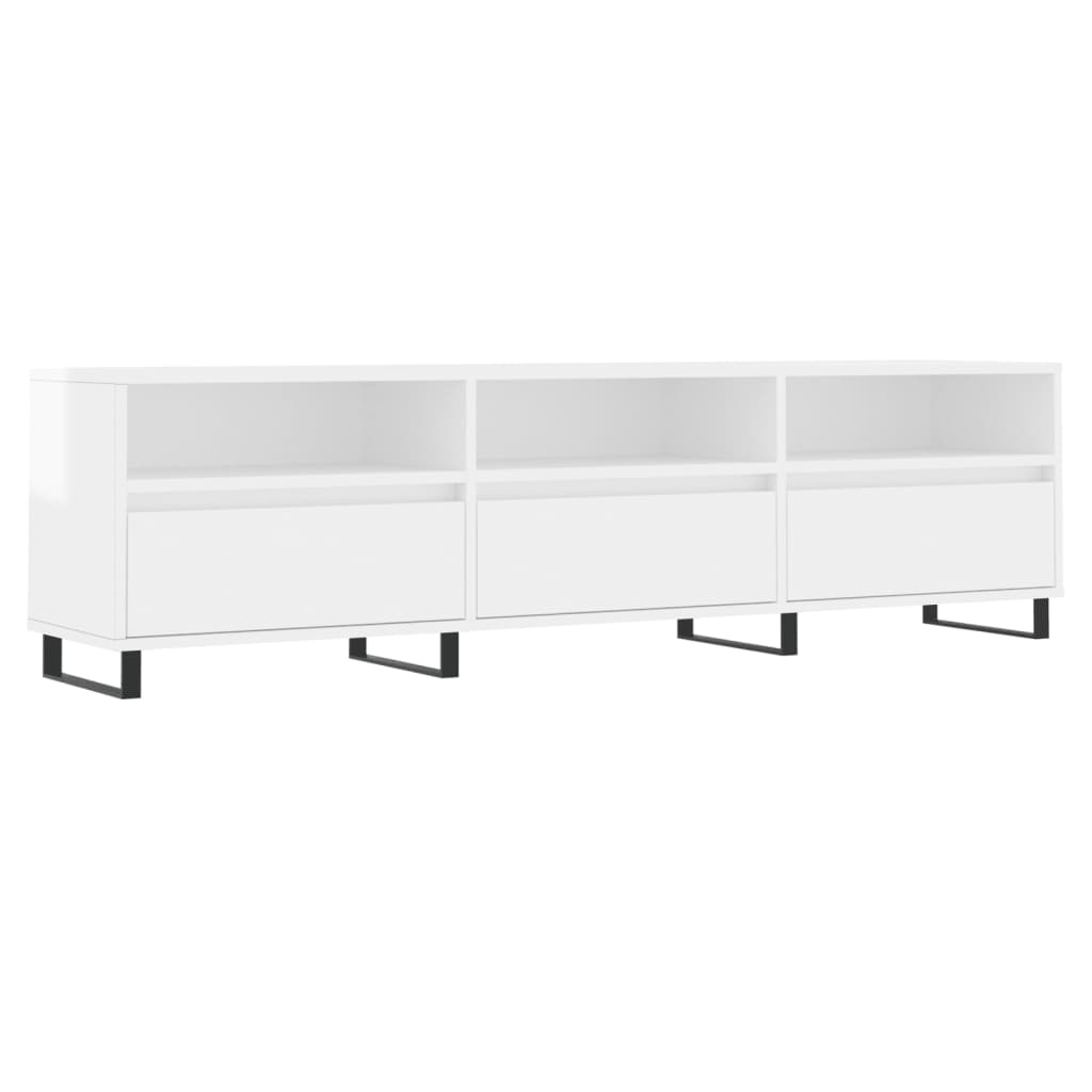 vidaXL TV-Schrank Hochglanz-Weiß 150x30x44,5 cm Holzwerkstoff