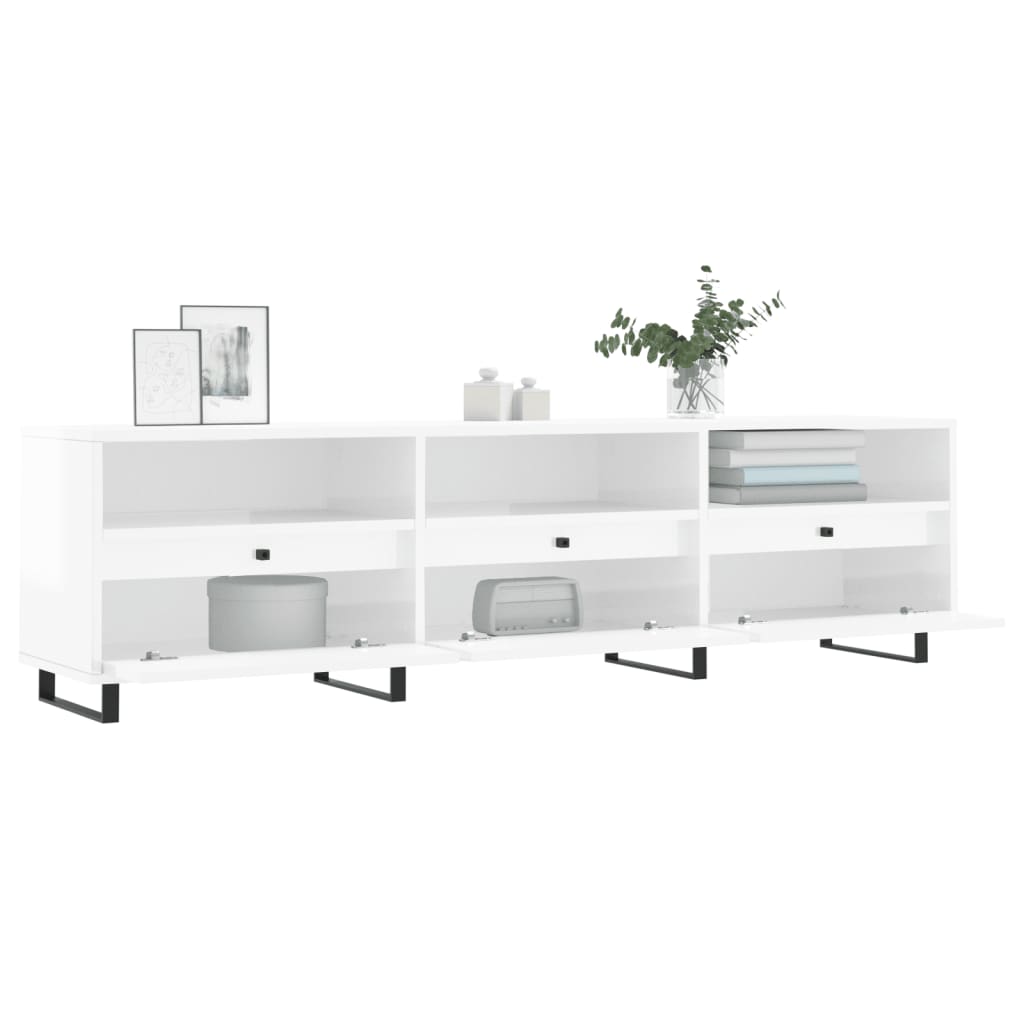 vidaXL TV-Schrank Hochglanz-Weiß 150x30x44,5 cm Holzwerkstoff