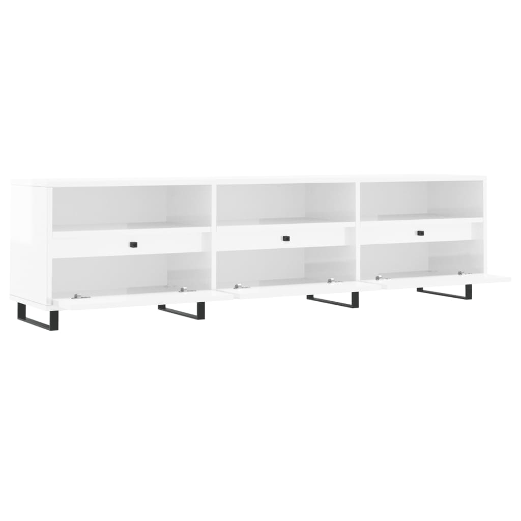 vidaXL TV-Schrank Hochglanz-Weiß 150x30x44,5 cm Holzwerkstoff