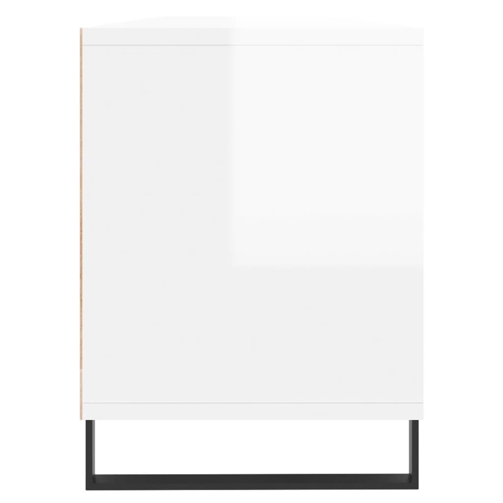 vidaXL TV-Schrank Hochglanz-Weiß 150x30x44,5 cm Holzwerkstoff