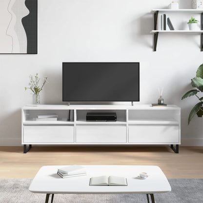 vidaXL TV-Schrank Hochglanz-Weiß 150x30x44,5 cm Holzwerkstoff