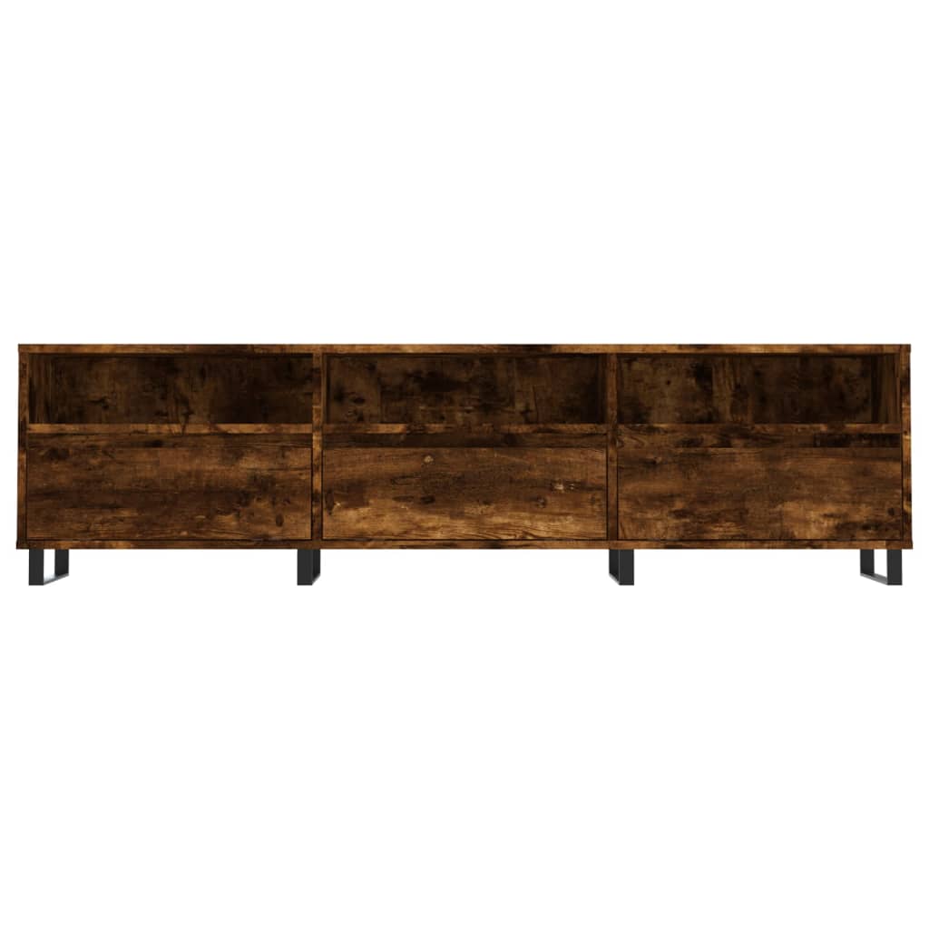 vidaXL Meuble TV chêne fumé 150x30x44,5 cm bois d'ingénierie