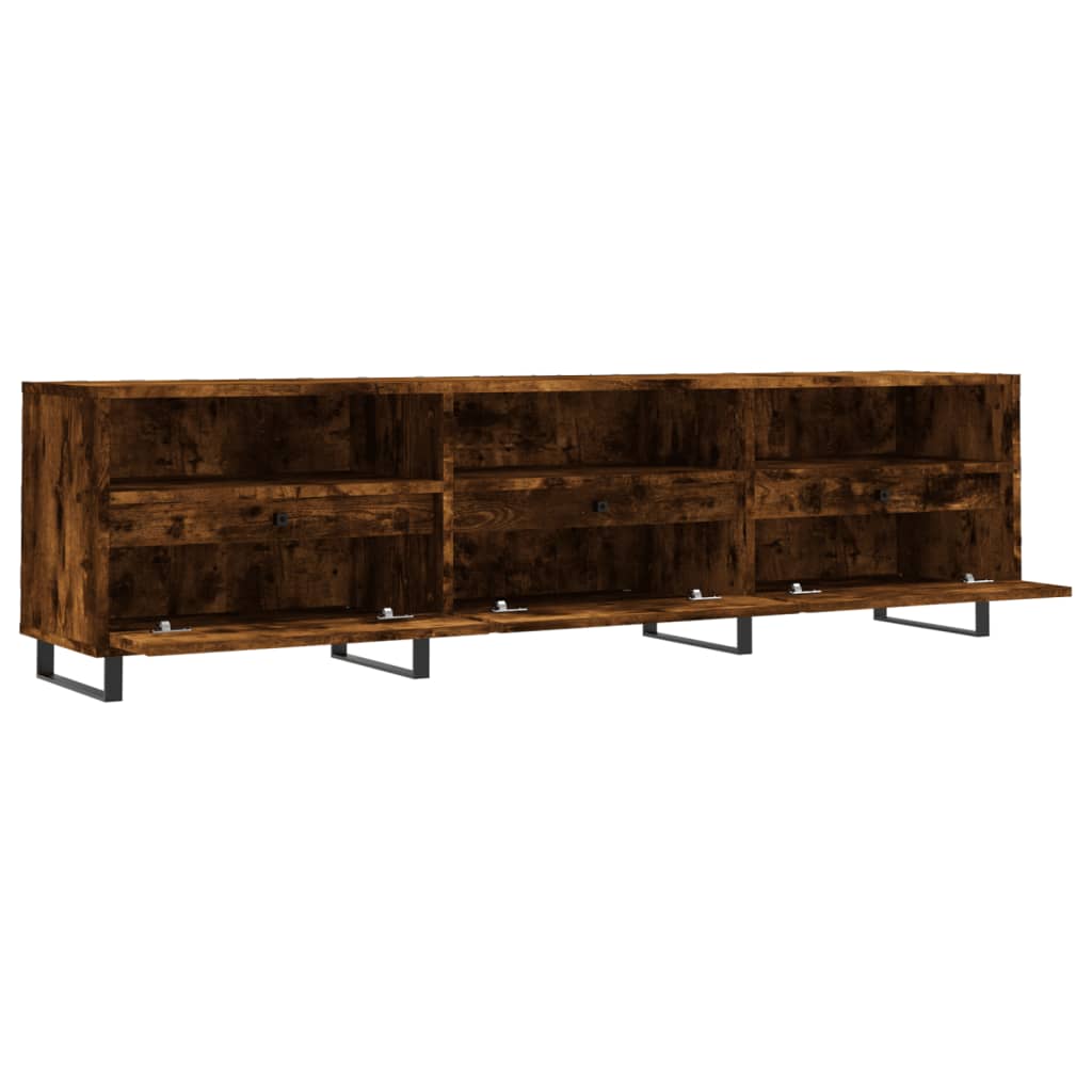 vidaXL Meuble TV chêne fumé 150x30x44,5 cm bois d'ingénierie
