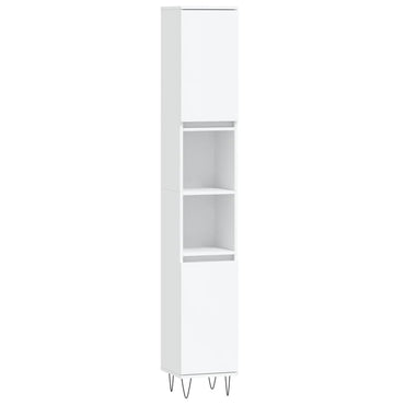 vidaXL Badschrank Weiß 30x30x190 cm Holzwerkstoff
