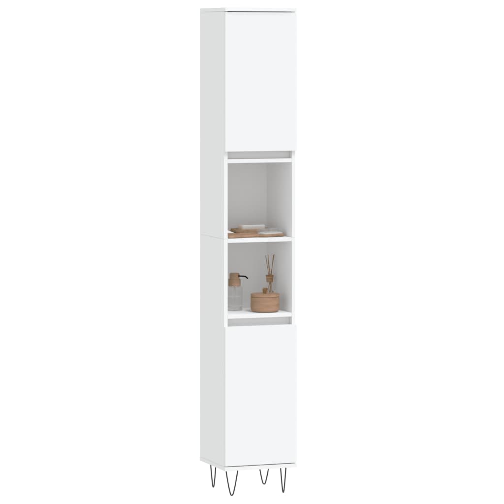vidaXL Badschrank Weiß 30x30x190 cm Holzwerkstoff