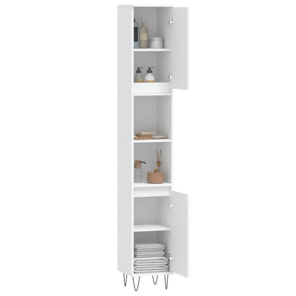 vidaXL Badschrank Weiß 30x30x190 cm Holzwerkstoff
