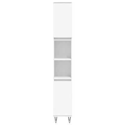 vidaXL Badschrank Weiß 30x30x190 cm Holzwerkstoff