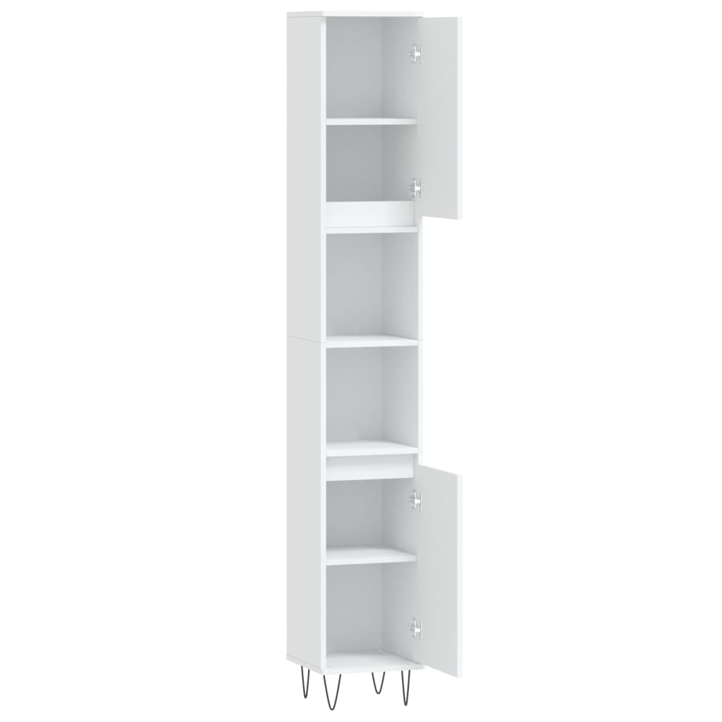 vidaXL Badschrank Weiß 30x30x190 cm Holzwerkstoff