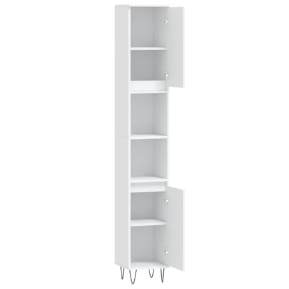 vidaXL Badschrank Weiß 30x30x190 cm Holzwerkstoff