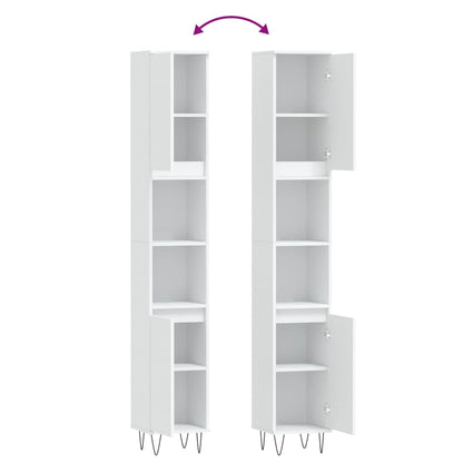 vidaXL Badschrank Weiß 30x30x190 cm Holzwerkstoff