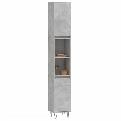 vidaXL Armoire de salle de bain gris béton 30x30x190 cm Aggloméré