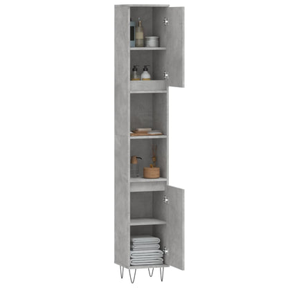 vidaXL Armoire de salle de bain gris béton 30x30x190 cm Aggloméré