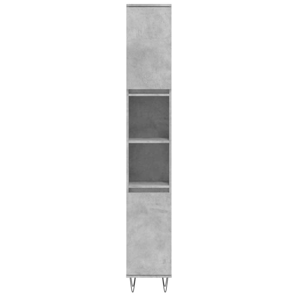 vidaXL Armoire de salle de bain gris béton 30x30x190 cm Aggloméré