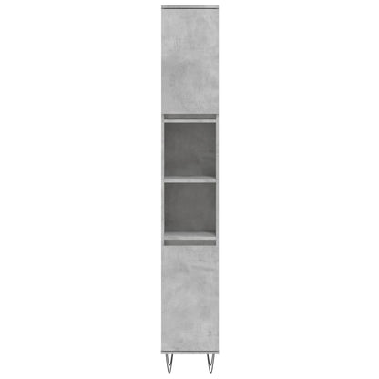 vidaXL Armoire de salle de bain gris béton 30x30x190 cm Aggloméré