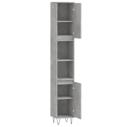 vidaXL Armoire de salle de bain gris béton 30x30x190 cm Aggloméré