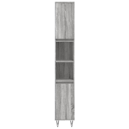 vidaXL Badschrank Grau Sonoma 30x30x190 cm Holzwerkstoff