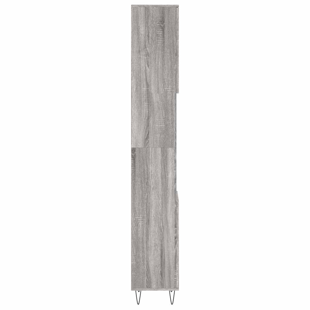vidaXL Badschrank Grau Sonoma 30x30x190 cm Holzwerkstoff