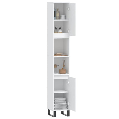 vidaXL Badschrank Weiß 30x30x190 cm Holzwerkstoff