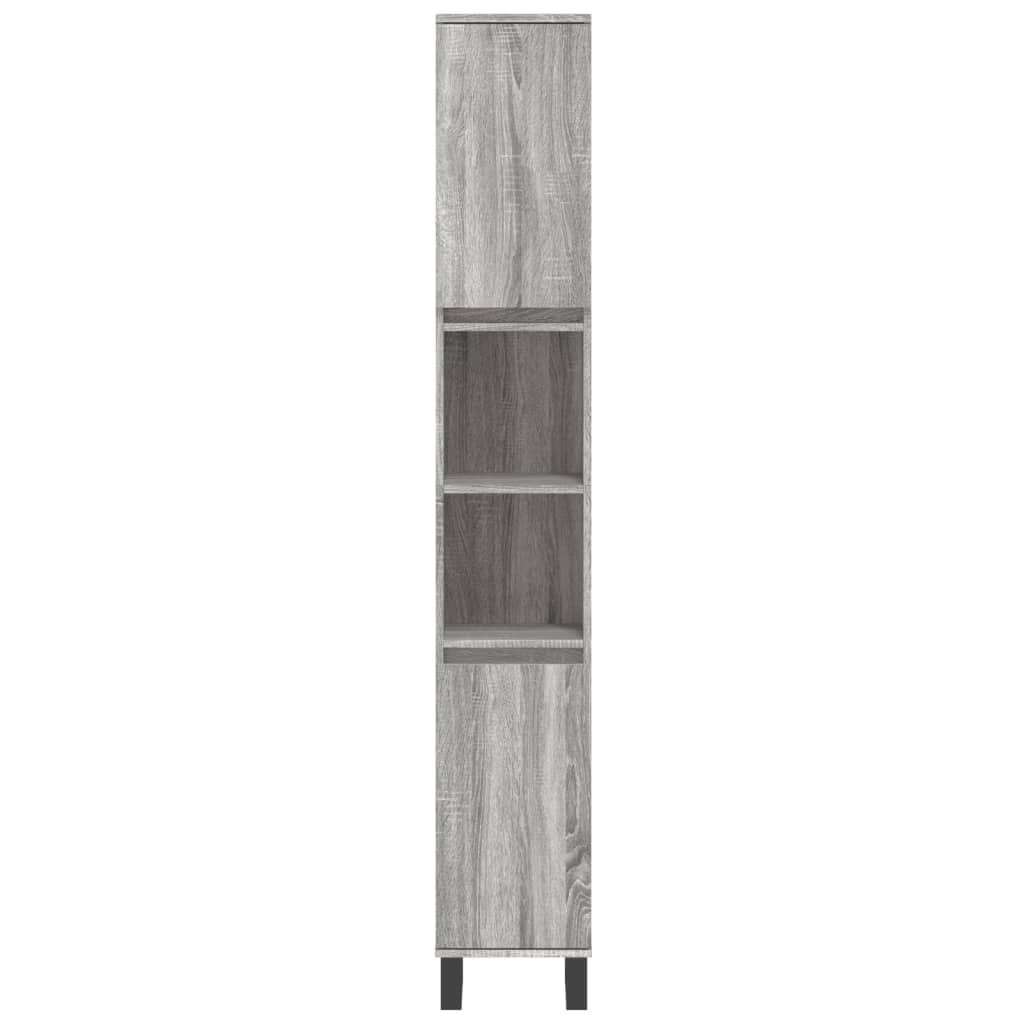 vidaXL Badschrank Grau Sonoma 30x30x190 cm Holzwerkstoff