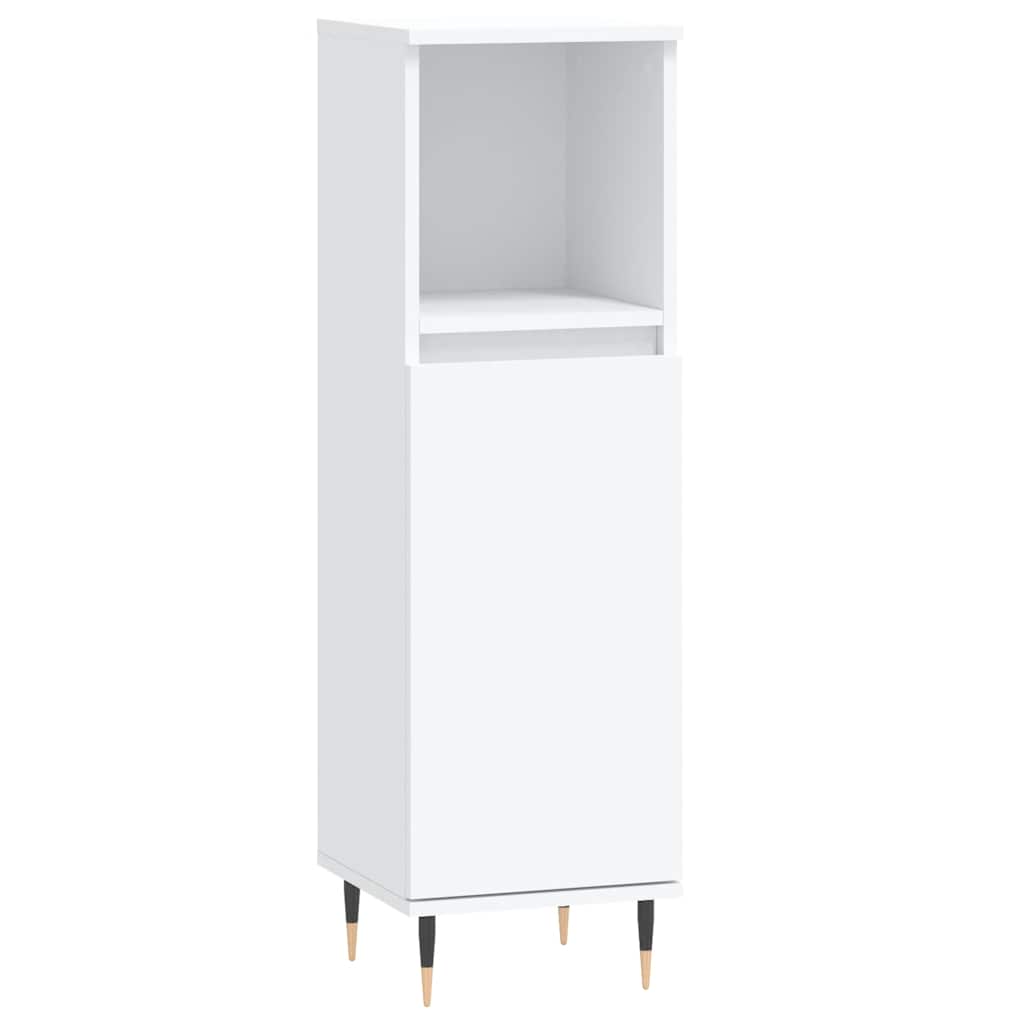 vidaXL Badschrank Weiß 30x30x100 cm Holzwerkstoff