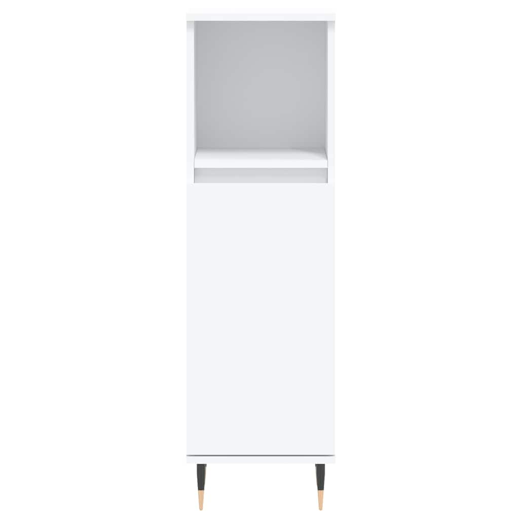 vidaXL Badschrank Weiß 30x30x100 cm Holzwerkstoff