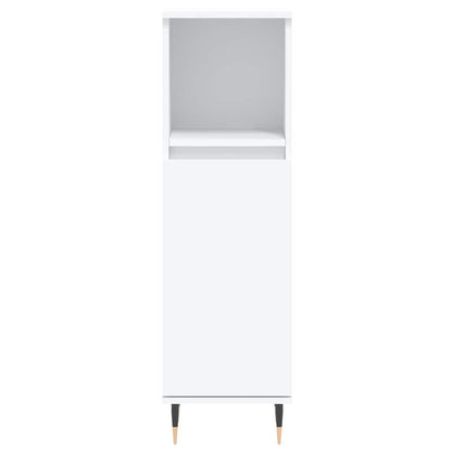 vidaXL Badschrank Weiß 30x30x100 cm Holzwerkstoff