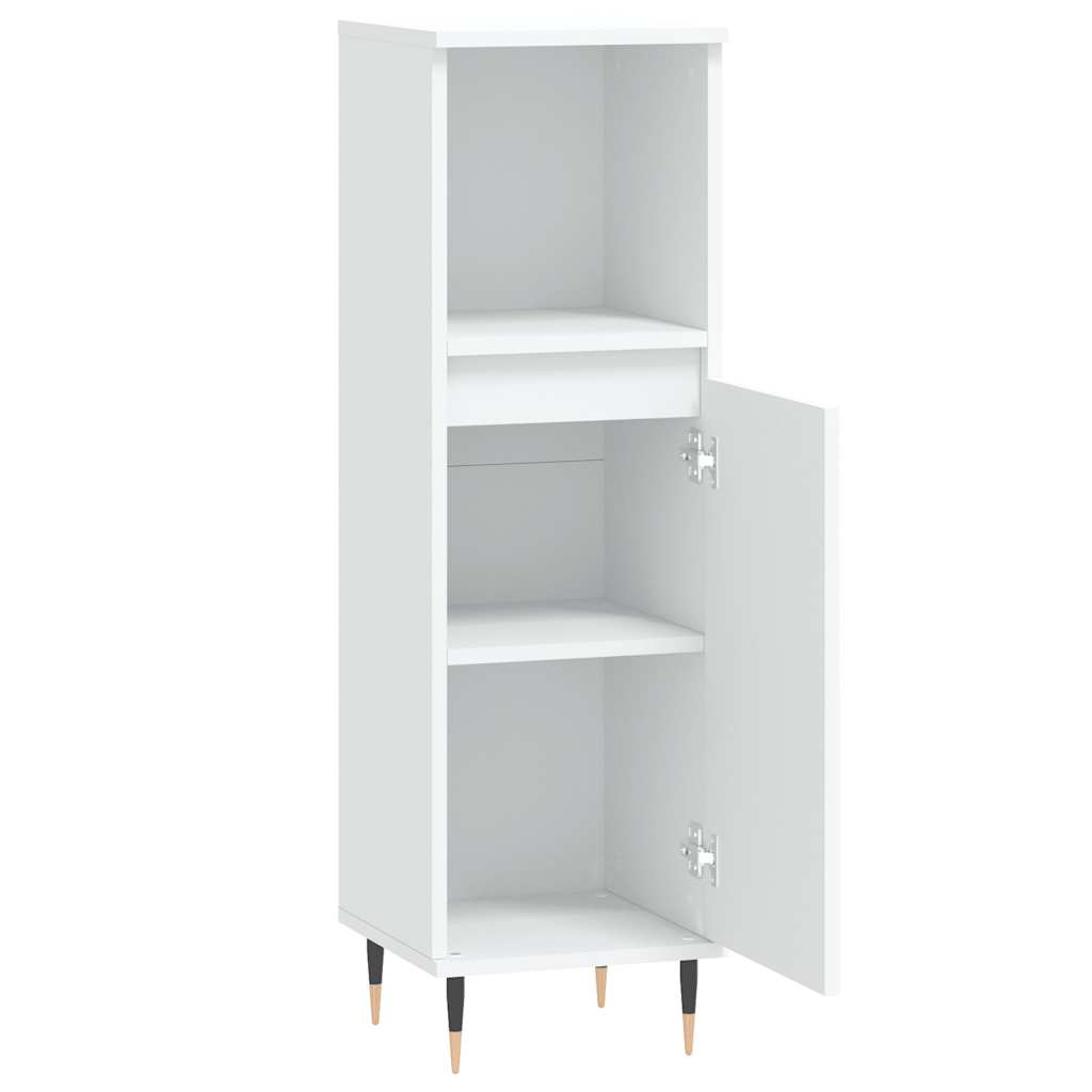 vidaXL Badschrank Weiß 30x30x100 cm Holzwerkstoff