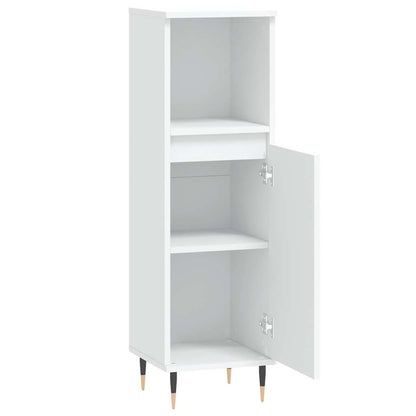 vidaXL Badschrank Weiß 30x30x100 cm Holzwerkstoff