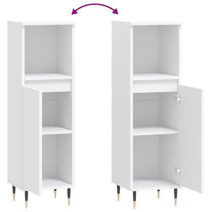 vidaXL Badschrank Weiß 30x30x100 cm Holzwerkstoff