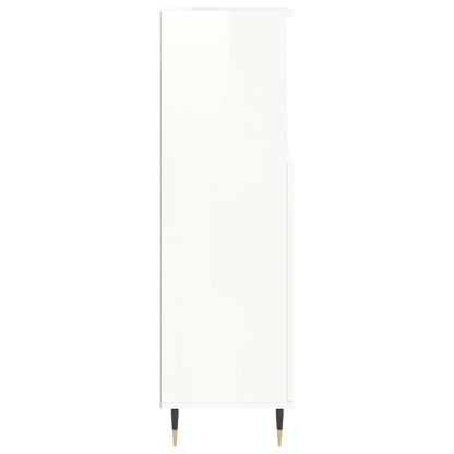 vidaXL Badschrank Hochglanz-Weiß 30x30x100 cm Holzwerkstoff