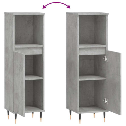 vidaXL Badschrank Betongrau 30x30x100 cm Holzwerkstoff