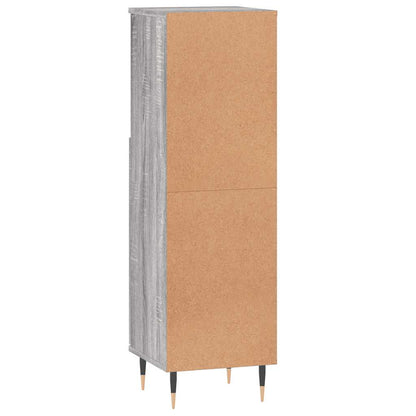 vidaXL Badschrank Grau Sonoma 30x30x100 cm Holzwerkstoff