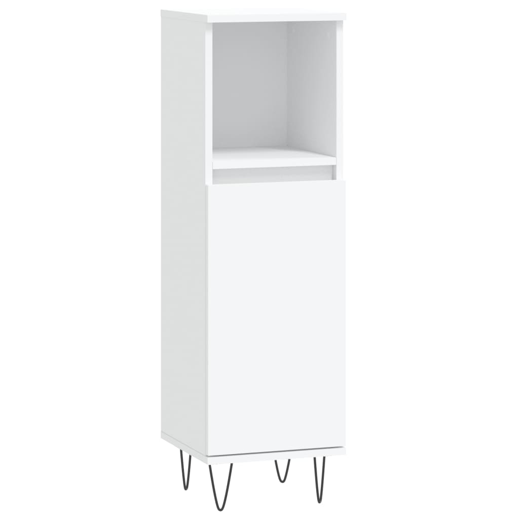 vidaXL Badschrank Weiß 30x30x100 cm Holzwerkstoff