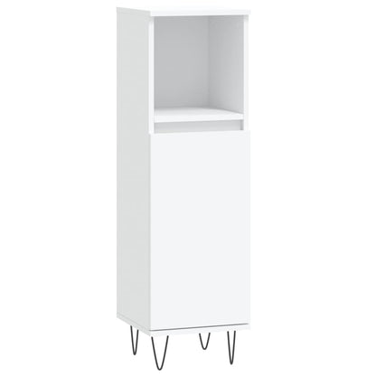 vidaXL Badschrank Weiß 30x30x100 cm Holzwerkstoff