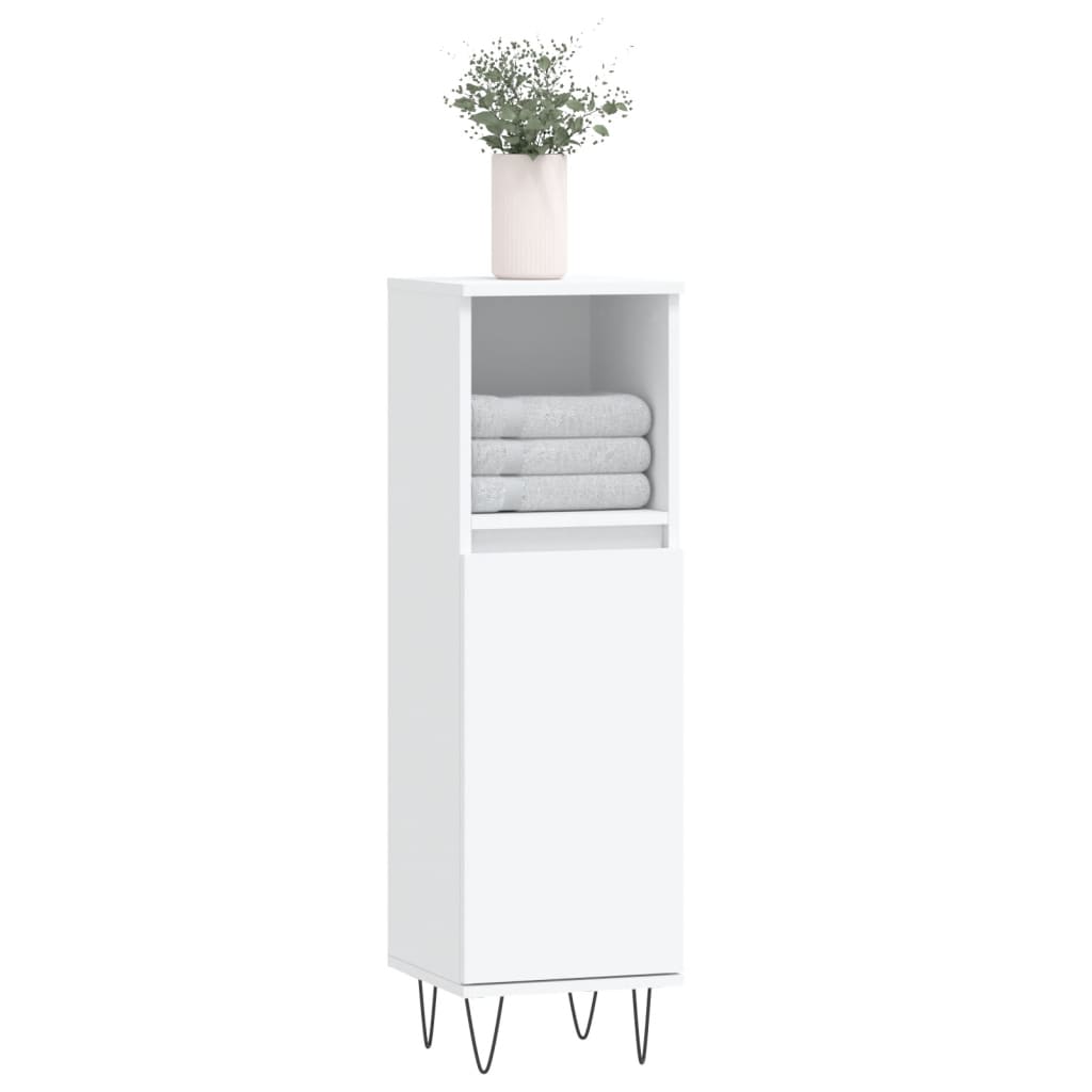 vidaXL Badschrank Weiß 30x30x100 cm Holzwerkstoff
