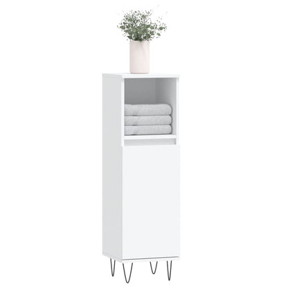 vidaXL Badschrank Weiß 30x30x100 cm Holzwerkstoff