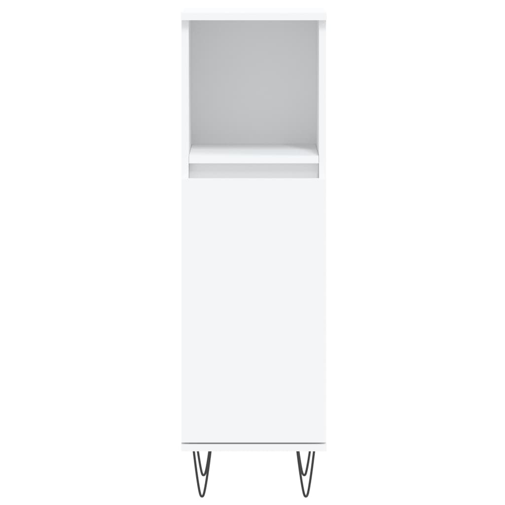 vidaXL Badschrank Weiß 30x30x100 cm Holzwerkstoff