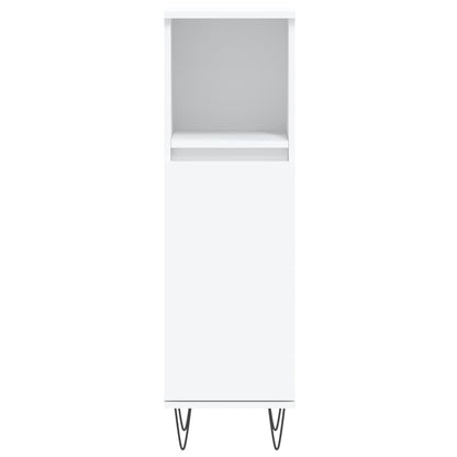 vidaXL Badschrank Weiß 30x30x100 cm Holzwerkstoff
