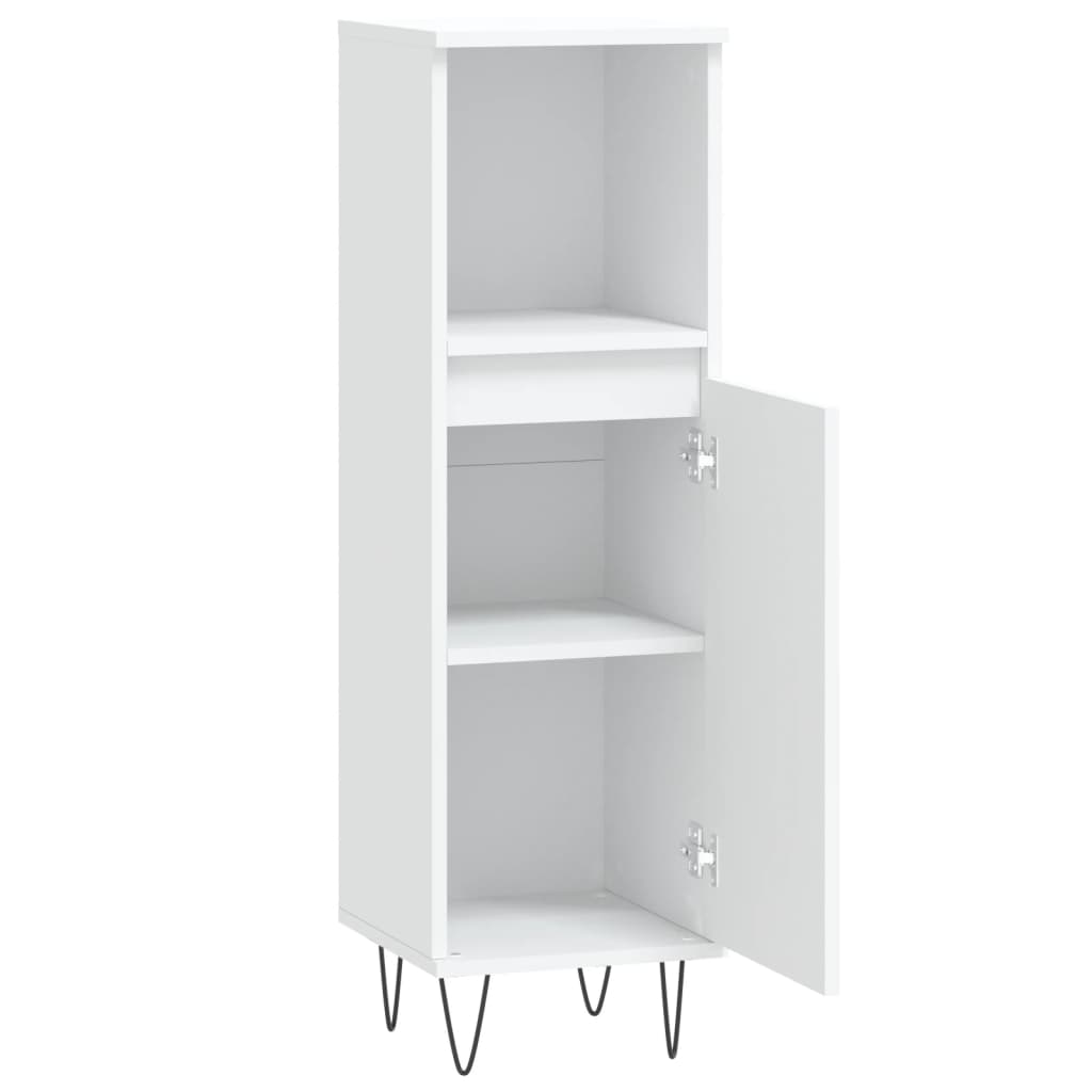 vidaXL Badschrank Weiß 30x30x100 cm Holzwerkstoff