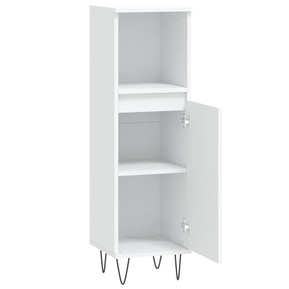 vidaXL Badschrank Weiß 30x30x100 cm Holzwerkstoff